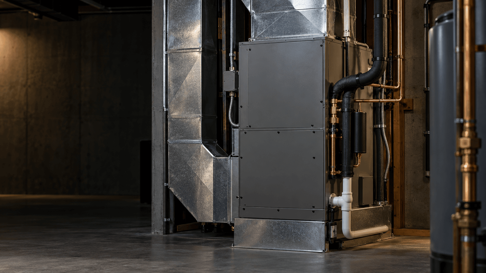Day & Night furnace, condenser and air purifier side by side